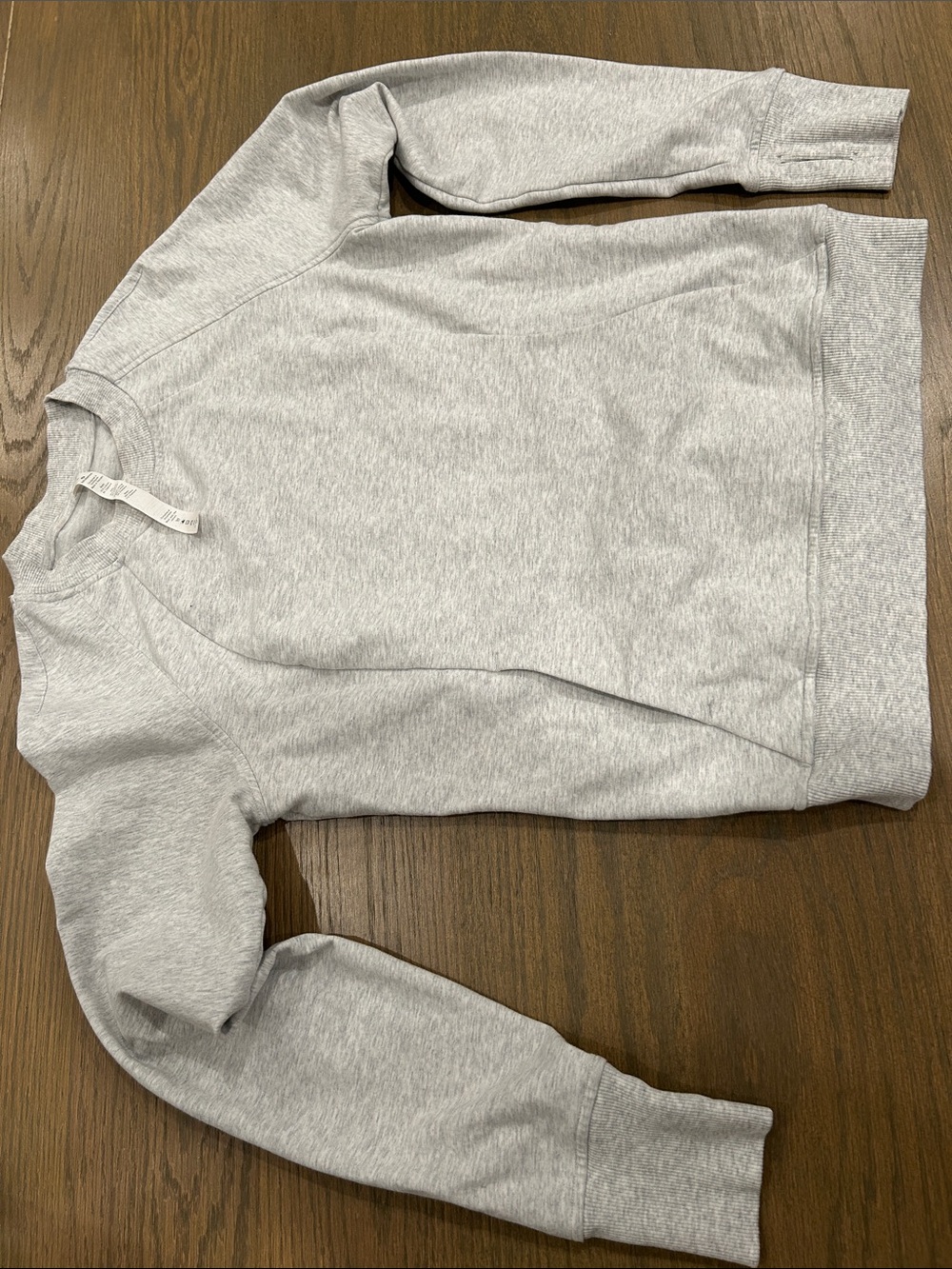lululemon Crewneck Sweatshirt in Light Gray with front pocket pouch